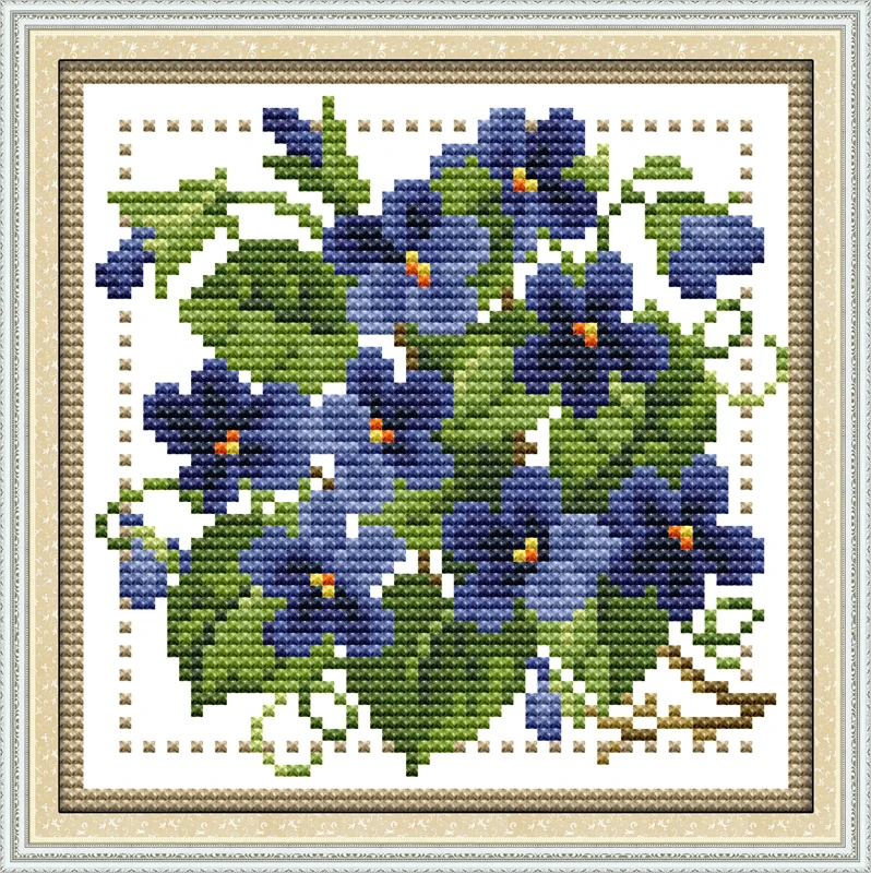 Vreugde Zondag Bloemen Stijl Twaalf Maanden Bloem Februari Kleine  - Counted Cross Stitch Flower Patterns Free