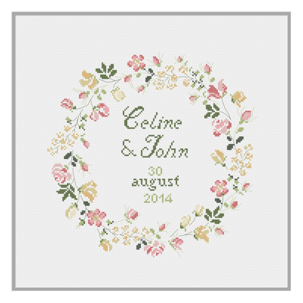 Wedding Celebration Cross Stitch Pattern PDF Download Crafts Cross  - Wedding Cross Stitch Patterns Download Pdf