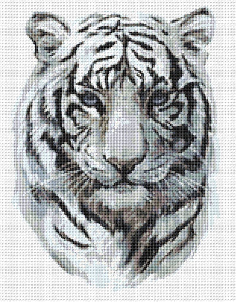 White Tiger Cross Stitch Pattern 1 Instant PDF Download Etsy - White Tiger Cross Stitch Pattern