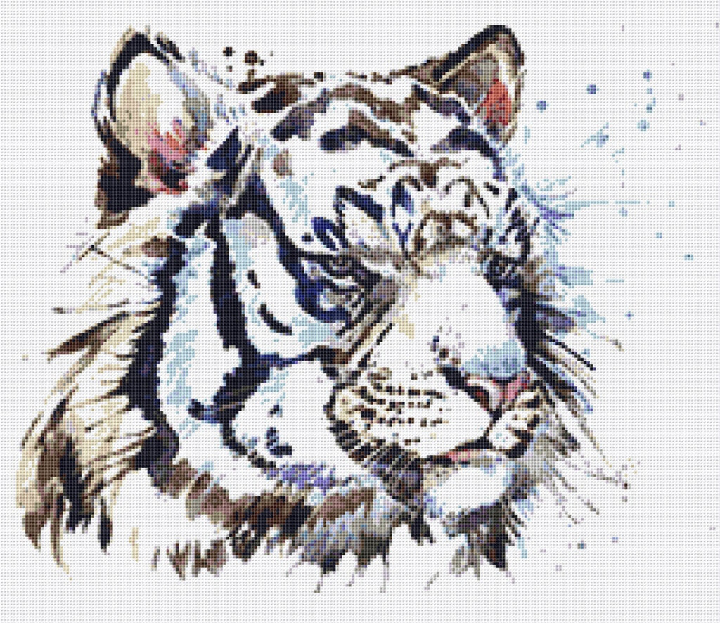 White Tiger Cross Stitch Pattern 2 Instant PDF Download Etsy UK - White Tiger Cross Stitch Pattern