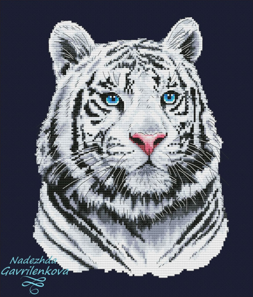 White Tiger Cross Stitch Pattern Digital PDF And CSSaga Etsy - White Tiger Cross Stitch Pattern