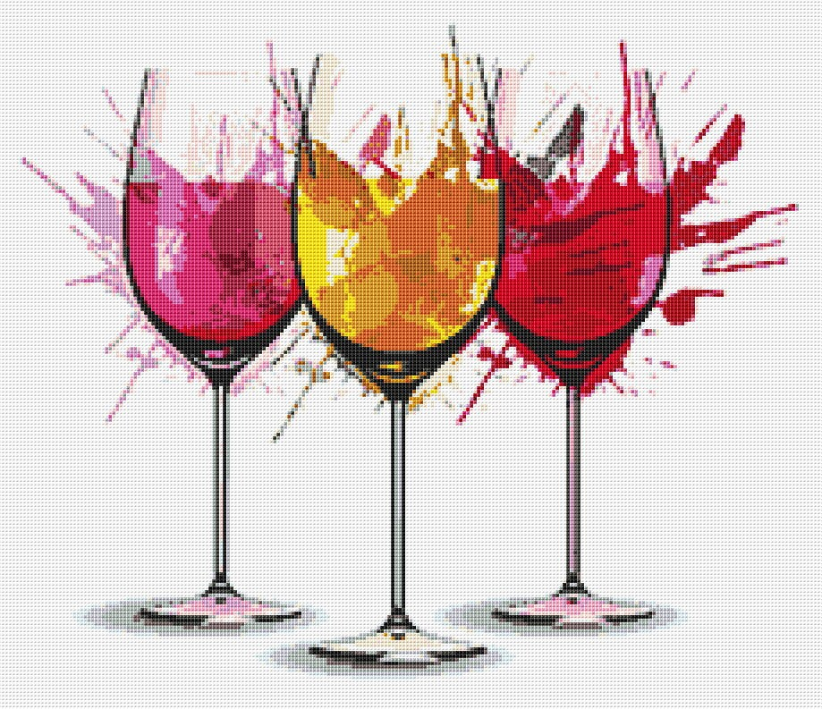 Wine Cross Stitch Pattern 2 Instant PDF Download Wine Etsy - Free Wine Cross Stitch Patterns