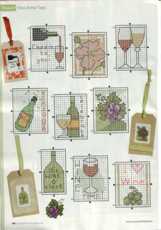 Wine Motifs Part 1 Free Cross Stitch Patterns Cross Stitch Designs  - Free Wine Cross Stitch Patterns