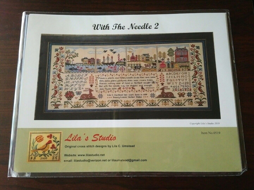 WITH THE NEEDLE 2 CROSS STITCH SAMPLER CHART LILA S STUDIO - Lila's Studio Cross Stitch Patterns