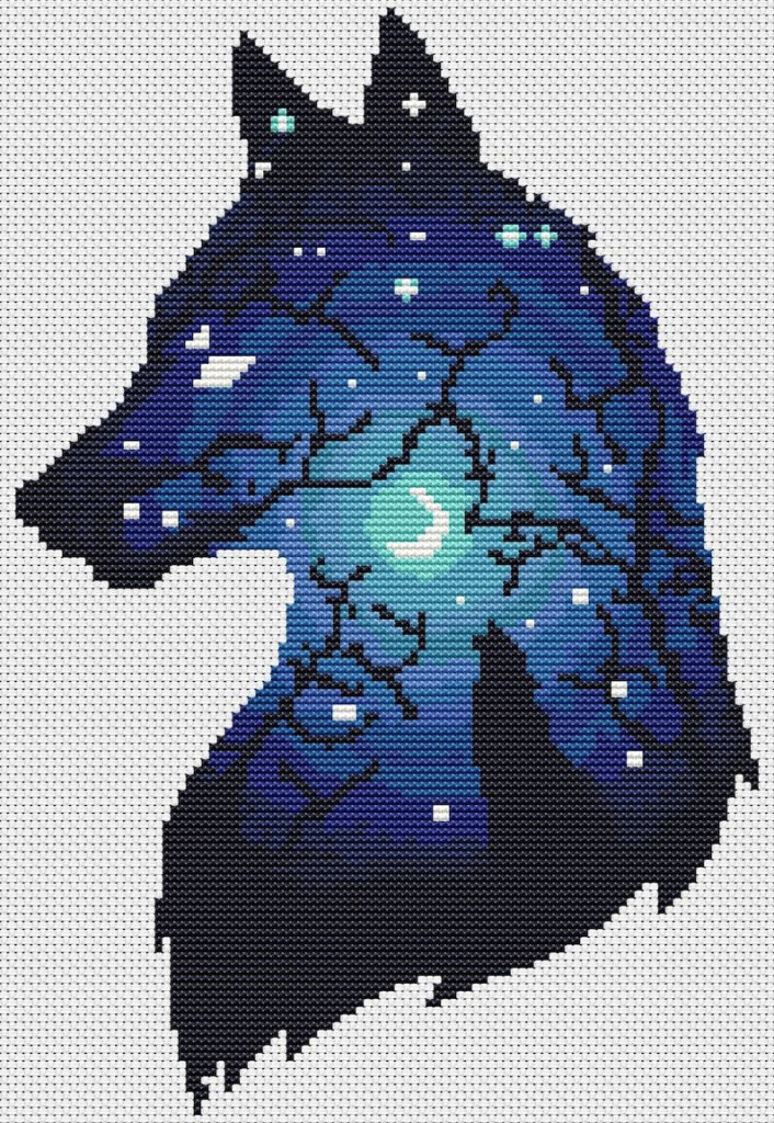 Wolf Pixel Art Pixel Art Loup Pixel Art Grid Anime Pixel Art Simple  - Small Wolf Cross Stitch Pattern