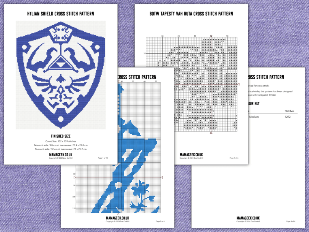 Zelda One Colour Cross Stitch Patterns Free Printables Mama Geek - One Colour Cross Stitch Patterns