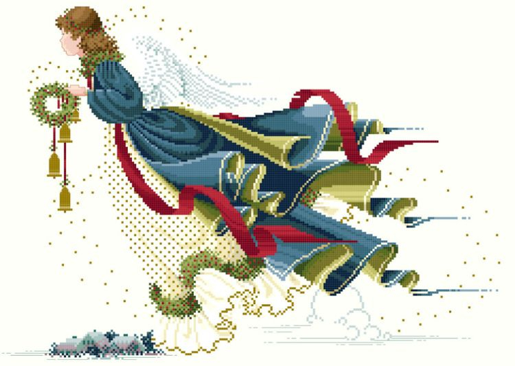  1 Angel 34 Cnekane Celtic Cross Stitch Cross Stitch Cross  - Angel Of Freedom Cross Stitch Pattern