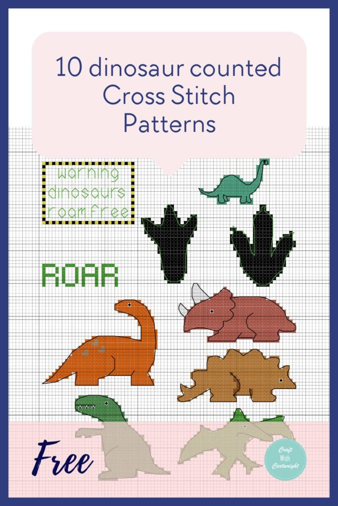 10 Free Dinosaur Counted Cross Stitch Patterns Cross Stitch Cross  - Dinosaur Cross Stitch Patterns Free