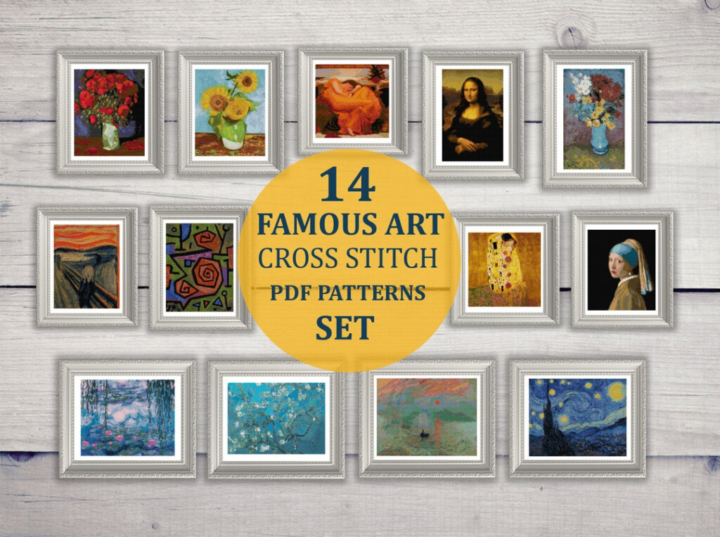 14 Famous Paintings Cross Stitch PDF Patterns Set Van Gogh Etsy - Cross Stitch Patterns Of Famous Paintings