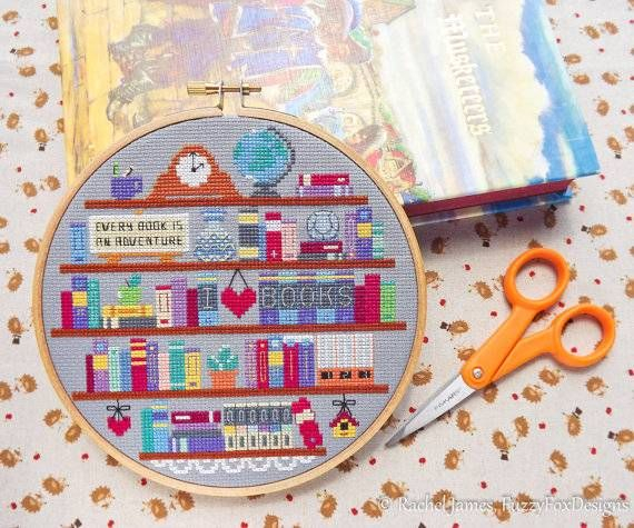 15 Bookish Cross Stitch Patterns For All Stitchers - Open Book Cross Stitch Pattern