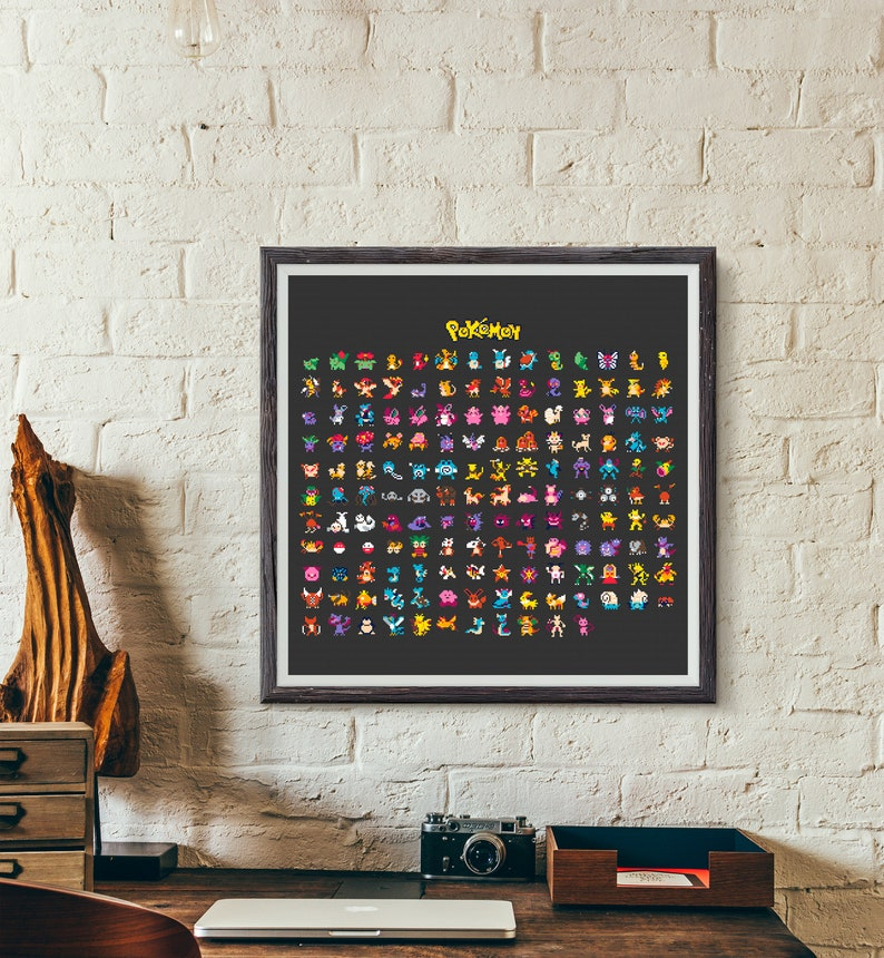 151 Pokemon Cross Stitch Pattern Generation 1 Pok mon Video Etsy - 151 Pokemon Cross Stitch Pattern