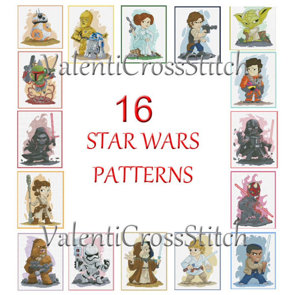16 Star Wars Cross Stitch Pattern Mega Pack Counted Cross Etsy - Star Wars Cross Stitch Pattern Books