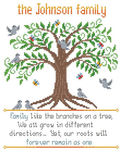 20 Family Tree Cross Stitch Patterns Crafting News - Free Cross Stitch Family Tree Pattern