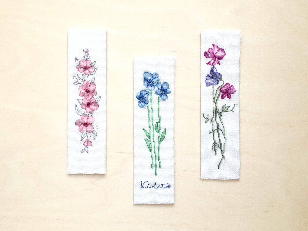 3 Bookmark Floral Cross Stitch Patterns Instant Download PDF Etsy - Cross Stitch Flower Bookmark Patterns