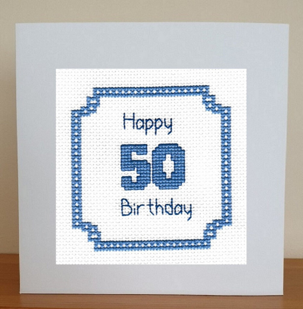 50th Birthday Card Cross Stitch Chart PDF Etsy - Free 50th Birthday Cross Stitch Patterns
