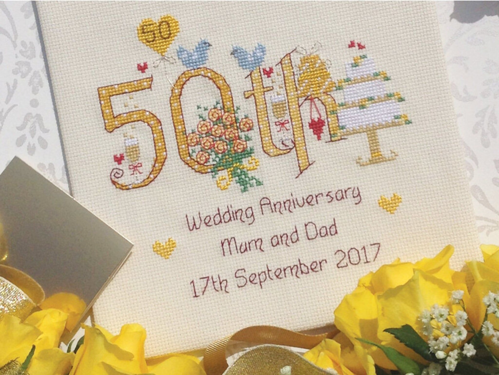 50th Wedding Anniversary Customisable Cross Stitch Chart Etsy In 2021  - 50th Wedding Anniversary Cross Stitch Patterns