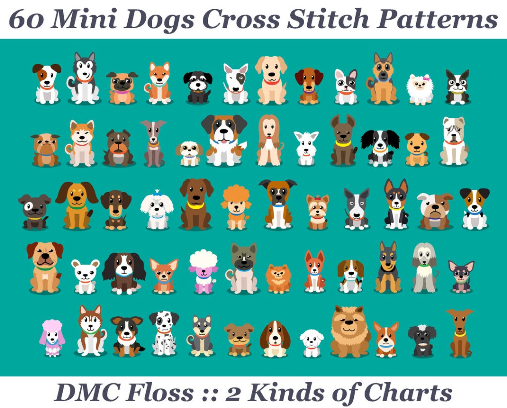 60 Mini Dogs Cross Stitch Patterns Printable PDF Patterns 2 Kinds Of  - Small Dog Cross Stitch Patterns