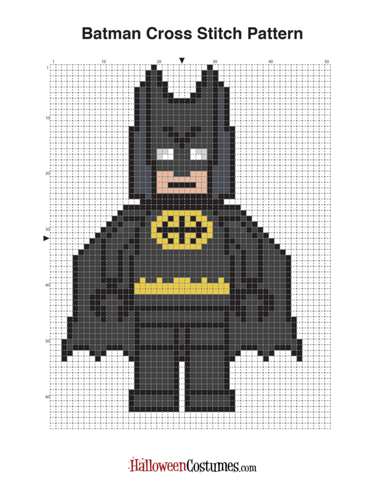 7 Lego Batman Movie Cross Stitch Patterns Printables Halloween  - Batman Cross Stitch Pattern Free