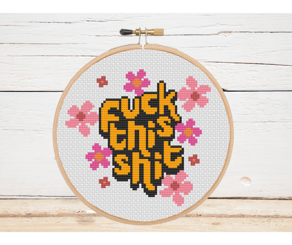 70s STYLE COMPLETED CROSS STITCH RUDE QUOTE Crafter s Market UK - Free Rude Cross Stitch Patterns