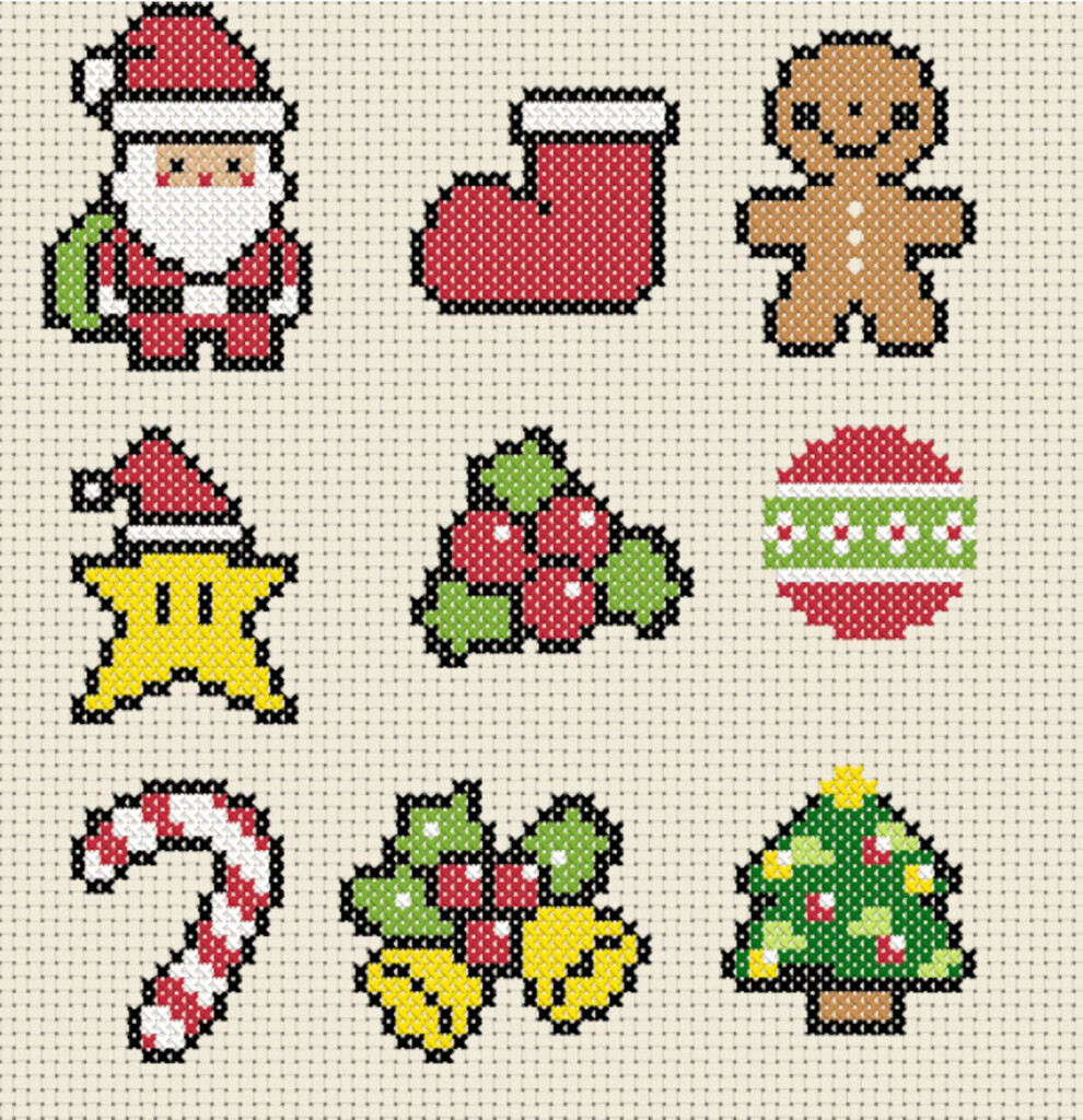 9 Mini Christmas Cross Stitch Patterns Easy Cross Stitch Etsy - Miniature Christmas Cross Stitch Patterns