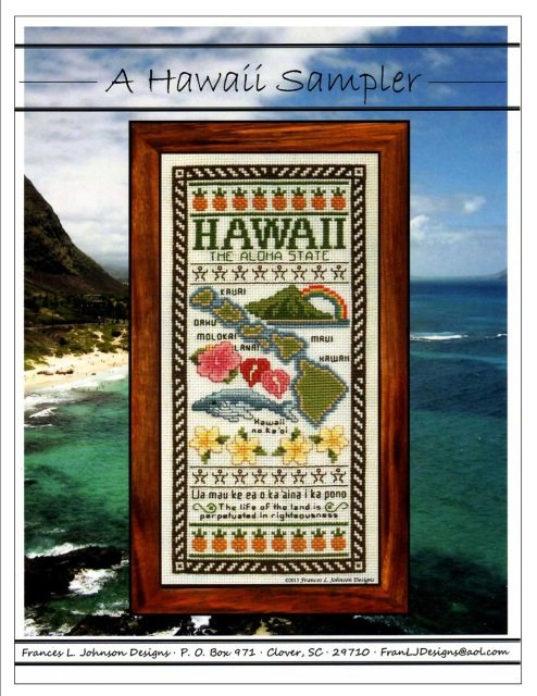 A Hawaii Sampler Counted Cross Stitch Pattern By Francis L Johnson - Hawaiian Counted Cross Stitch Patterns