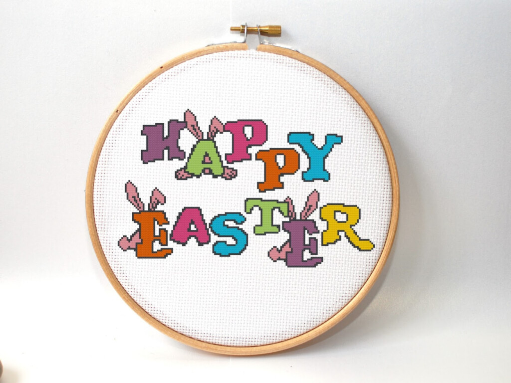 A Moment Of Crafts FREE Cross Stitch Pattern Easter - Simple Easter Cross Stitch Patterns