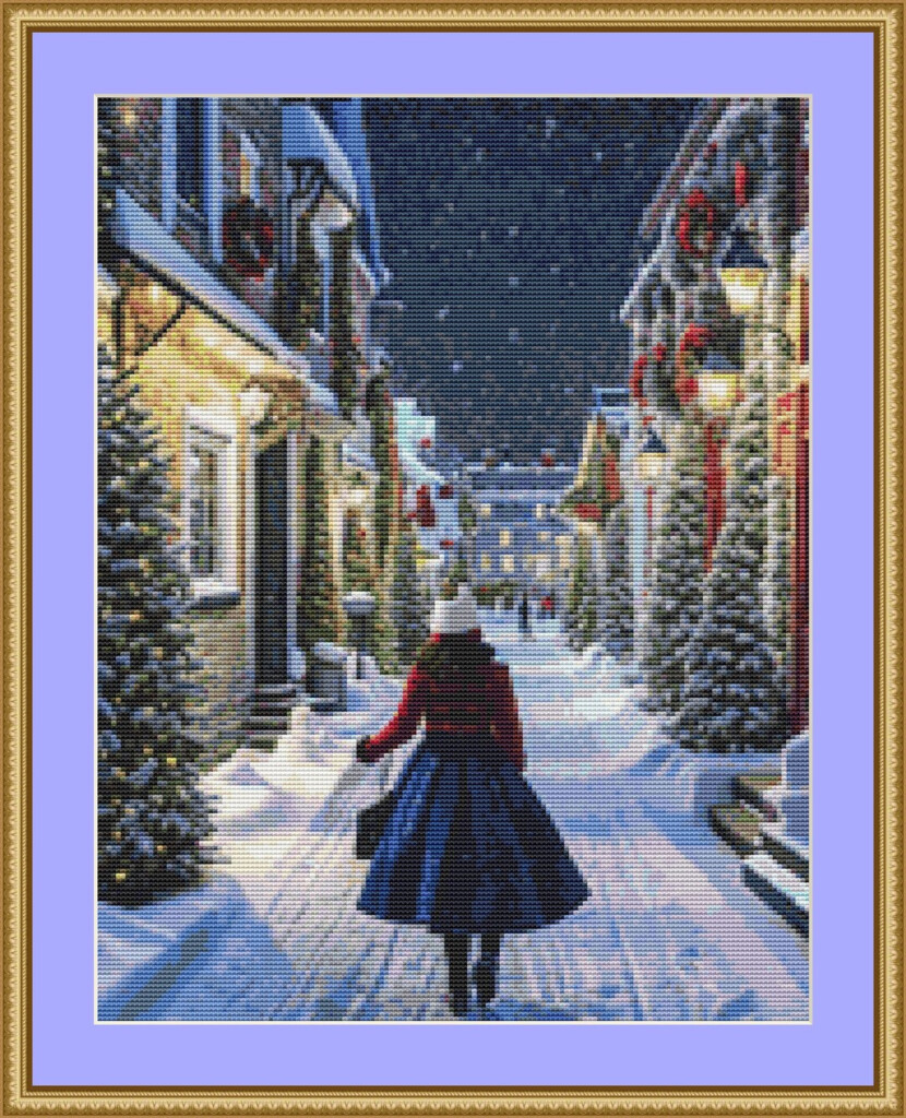 A White Christmas Cross Stitch Pattern Etsy - White Christmas Cross Stitch Pattern