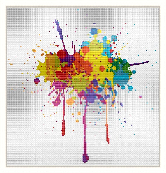 Abstract Cross Stitch Pattern Cross Stitch Pdf Watercolor Etsy - Free Abstract Cross Stitch Patterns