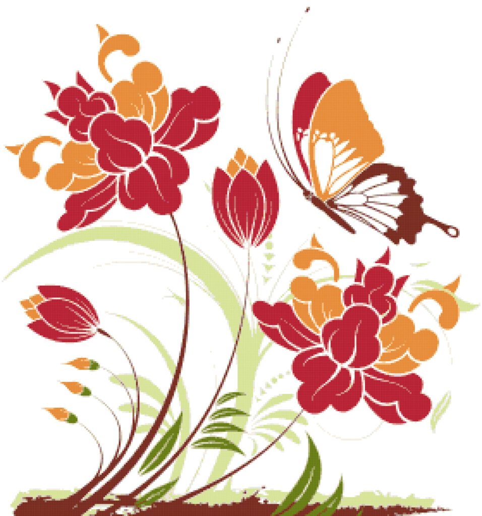 Abstract Flowers Free Cross Stitch Pattern Better Cross Stitch - Free Abstract Cross Stitch Patterns