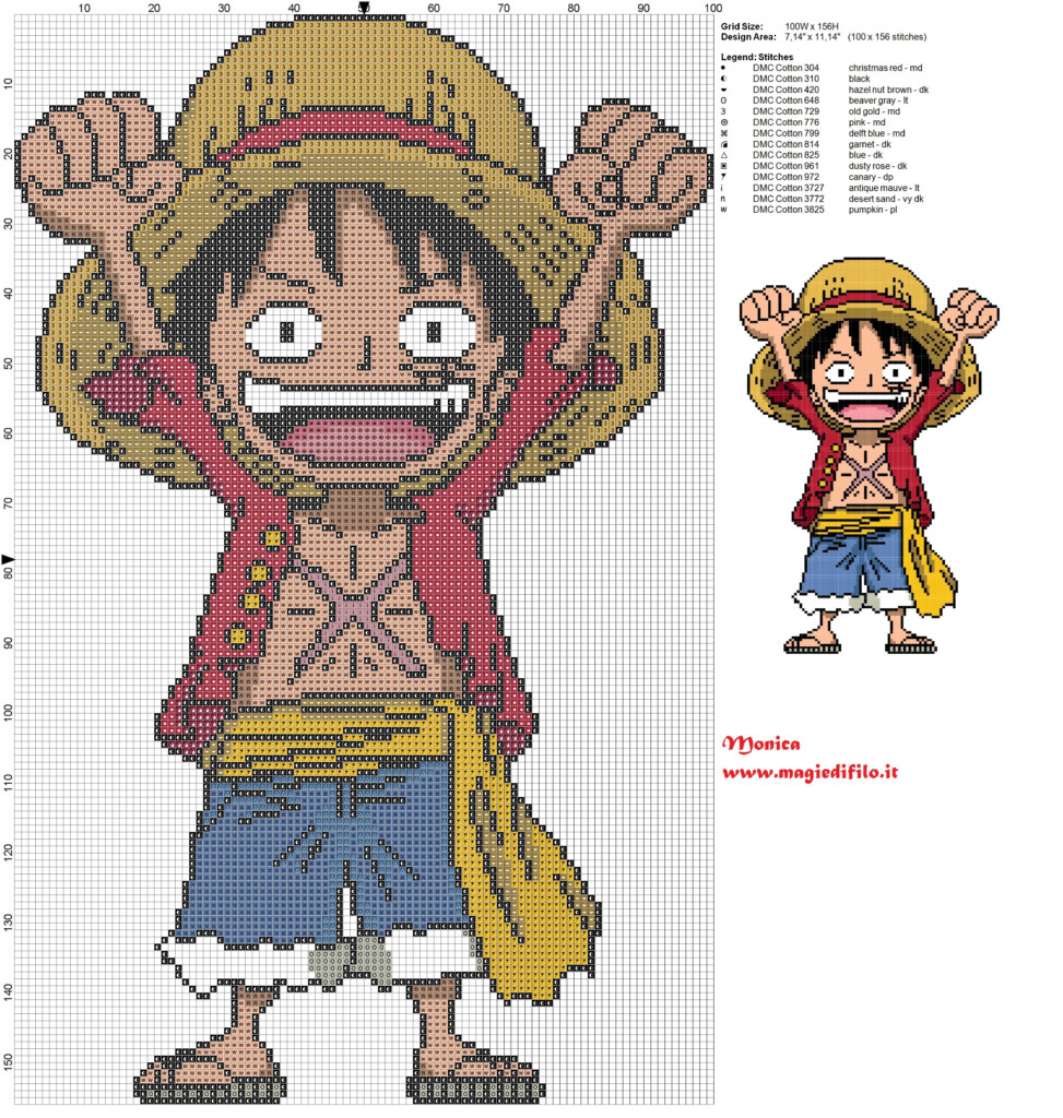 Adoro Esse Anime Cross Stitch Patterns Cross Stitch Stitch Patterns - One Piece Anime Cross Stitch Patterns