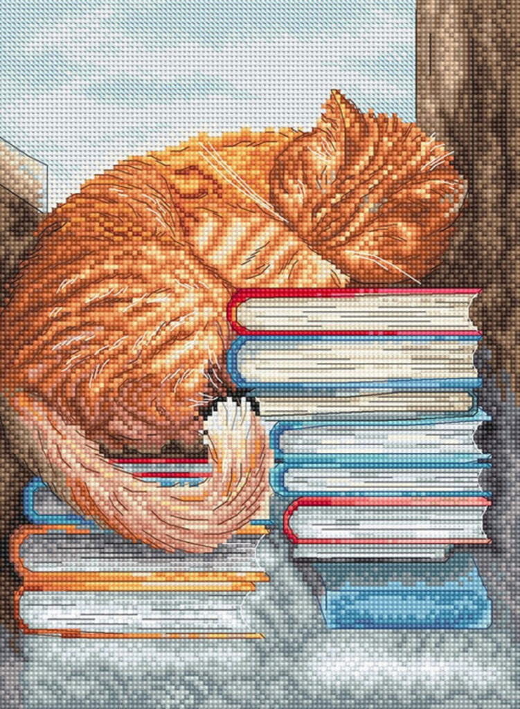 Afternoon Nap Cross stitch Kit On Aida 16 Count Canvas Cat  - Afternoon Nap Cross Stitch Pattern