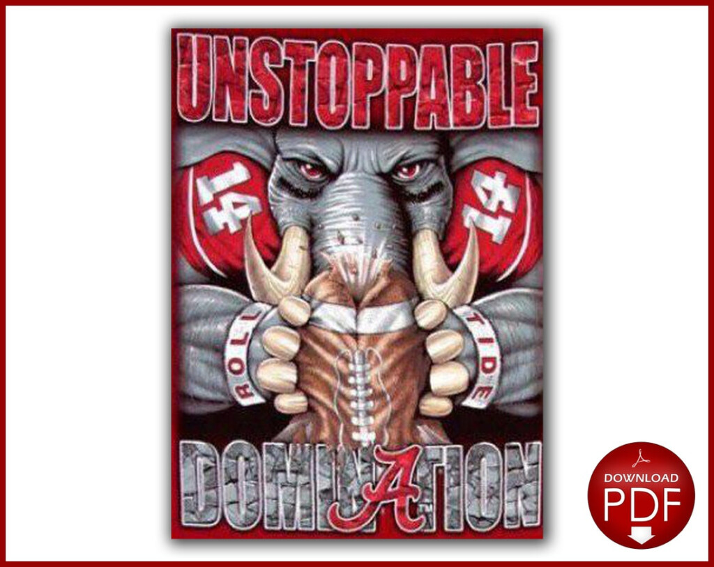 Alabama Crimson Tide Football Team Cross Stitch Pattern Etsy - Alabama Football Cross Stitch Patterns