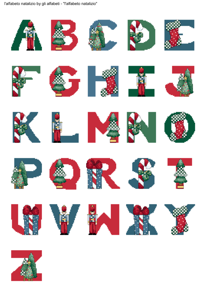 Alfabeto Natalizio Cross Stitch Fonts Cross Stitch Alphabet Cross  - Cross Stitch Christmas Alphabet Patterns