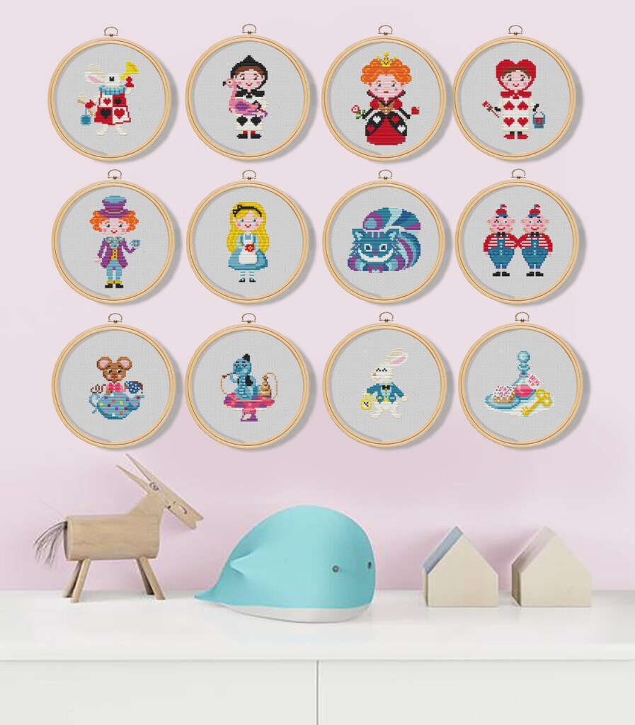 Alice In Wonderland Cross Stitch Pattern Pdf 126 Alice Cross Etsy - Alice In Wonderland Cross Stitch Pattern
