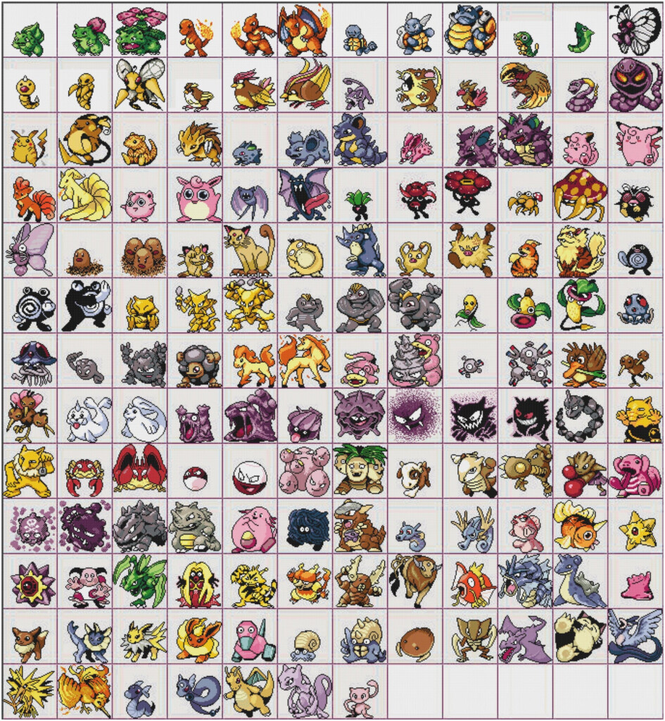 All 151 Kanto Pokemon Cross Stitch Pattern From Stichalope On Etsy Studio - 151 Pokemon Cross Stitch Pattern