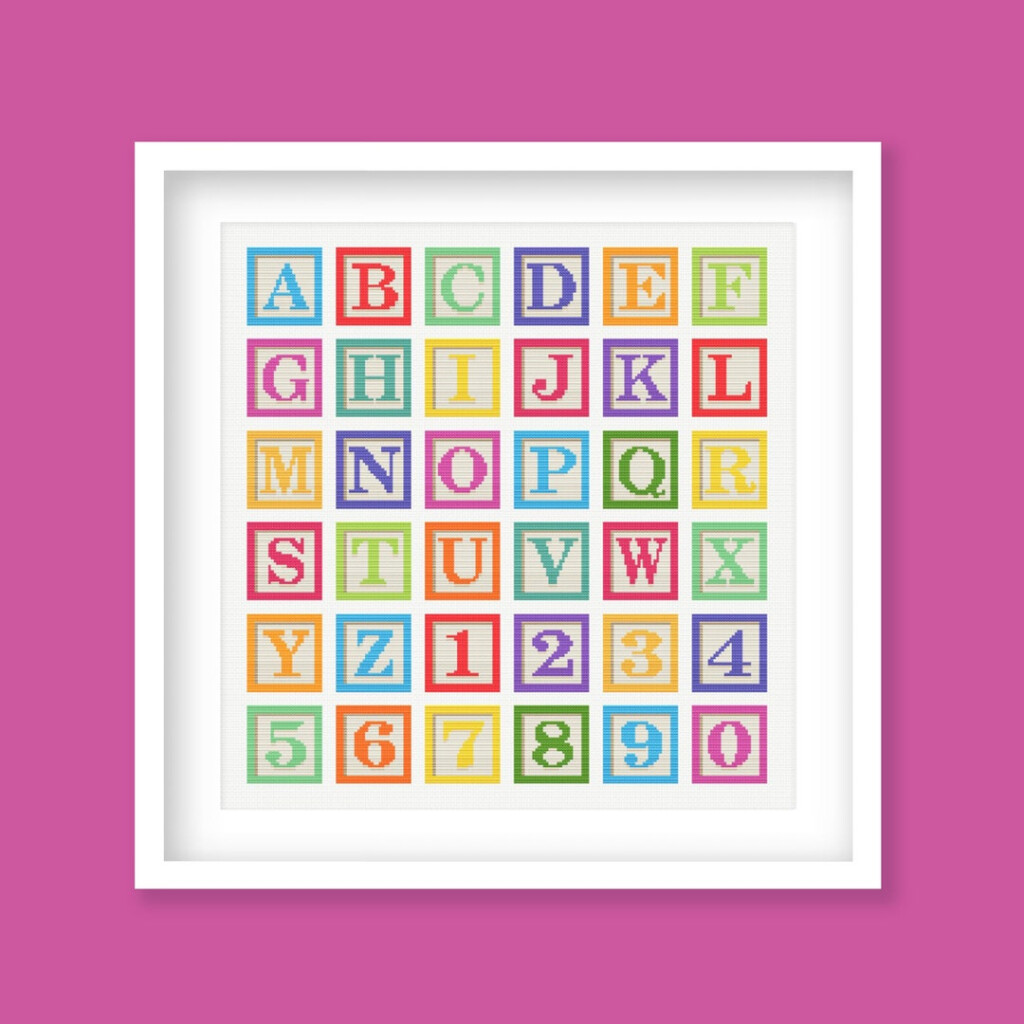Alphabet Block Letters Cross Stitch Pattern Alphabet Letter Set  - Block Letter Cross Stitch Pattern