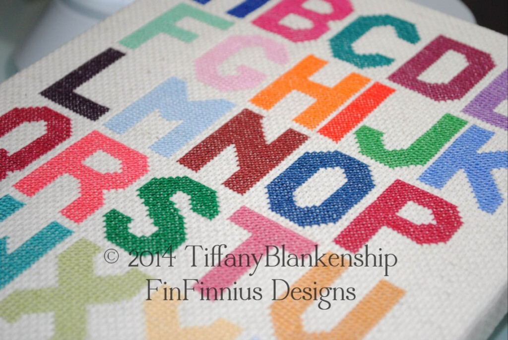 Alphabet Block Letters LARGE Counted Cross Stitch PDF Instant Download  - Block Letter Cross Stitch Pattern