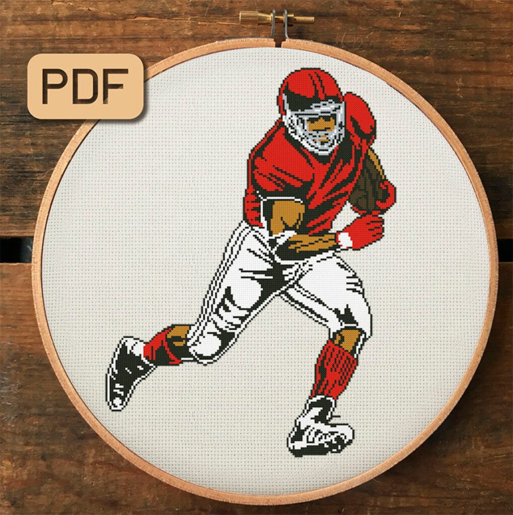 American Football Cross Stitch Pattern NFL Needlepoint Etsy - Nfl Counted Cross Stitch Patterns