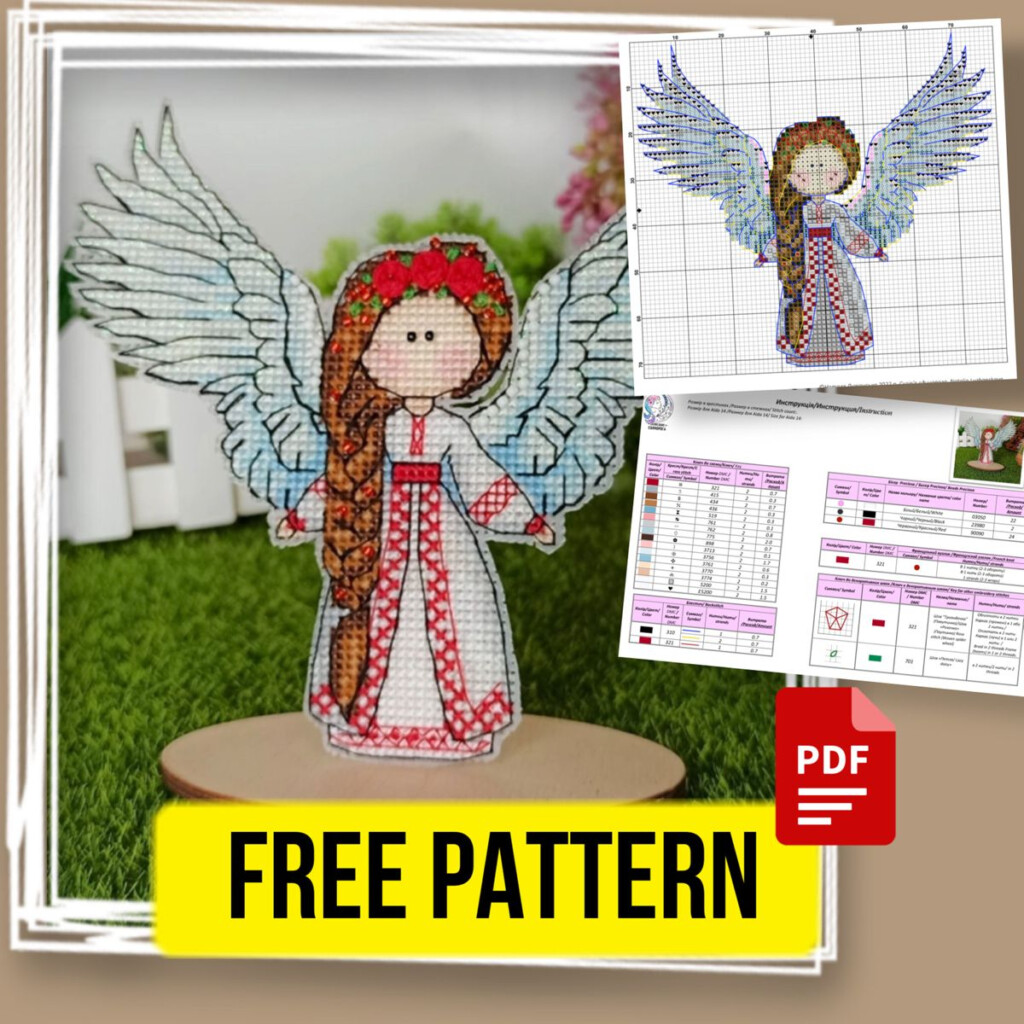  Angel Free Cross Stitch Pattern Fantasy Design PDF Cross Stitch  - Free Printable Cross Stitch Patterns Angels