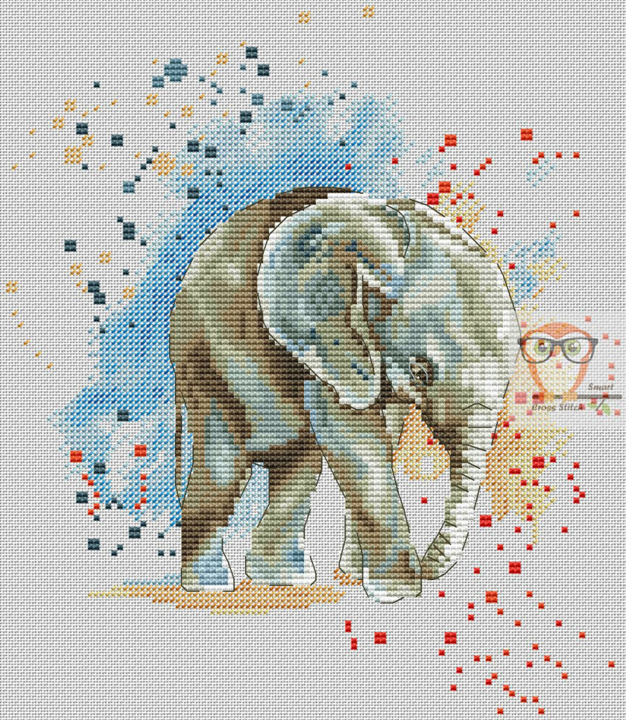 Animal Cross Stitch Elephant Embroidery Pattern Download Animal Cross  - Vintage Elephant Cross Stitch Pattern