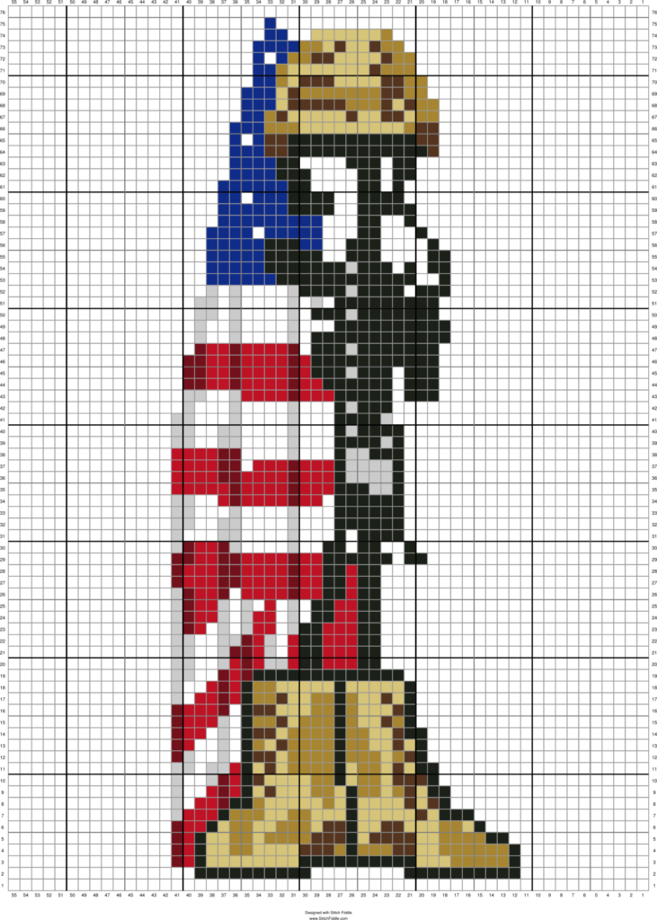 ARMY BOOTS FLAG 76 X 55 GRAPH SQUARES Flag Cross Stitch Patriotic  - Military Cross Stitch Patterns Free