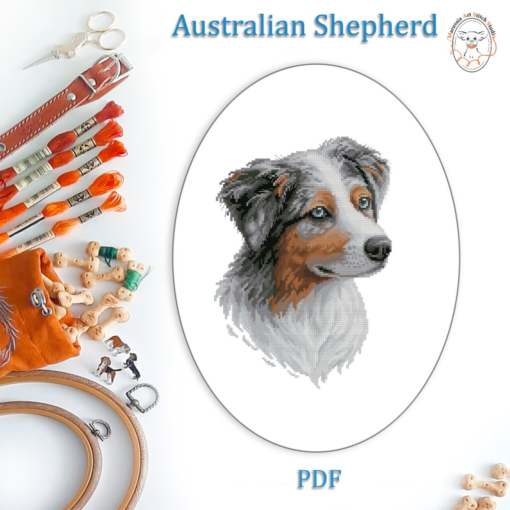 Australian Shepherd Cross Stitch Pattern Instant Download PDF Etsy - Australian Shepherd Cross Stitch Pattern
