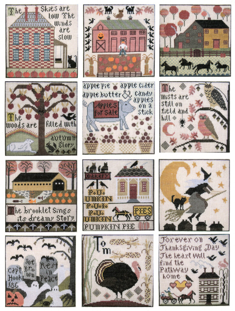 Autumn At Hawk Run Hollow Cross Stitch Pattern Embroidery Patterns By  - Hawk Run Hollow Cross Stitch Patterns