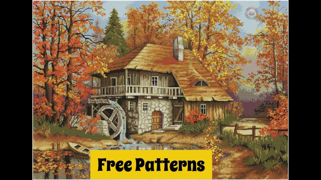 Autumn Landscape Beautiful Cross stitch Patterns Large Cross Stitch  - Free Cross Stitch Patterns Nature