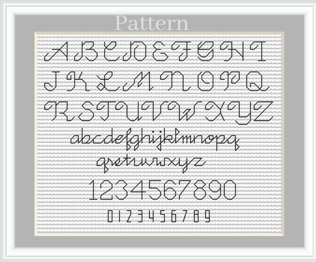 Backstitch Alphabet Cross Stitch Font Back Stitch Alphabet Cursive  - Text To Cross Stitch Pattern