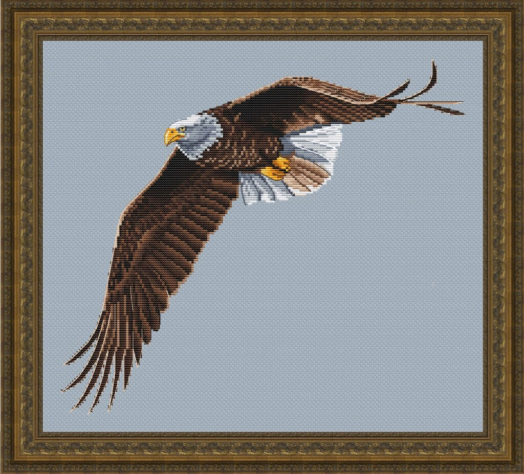 Bald Eagle Counted Cross Stitch Pattern Etsy - Eagle Counted Cross Stitch Patterns