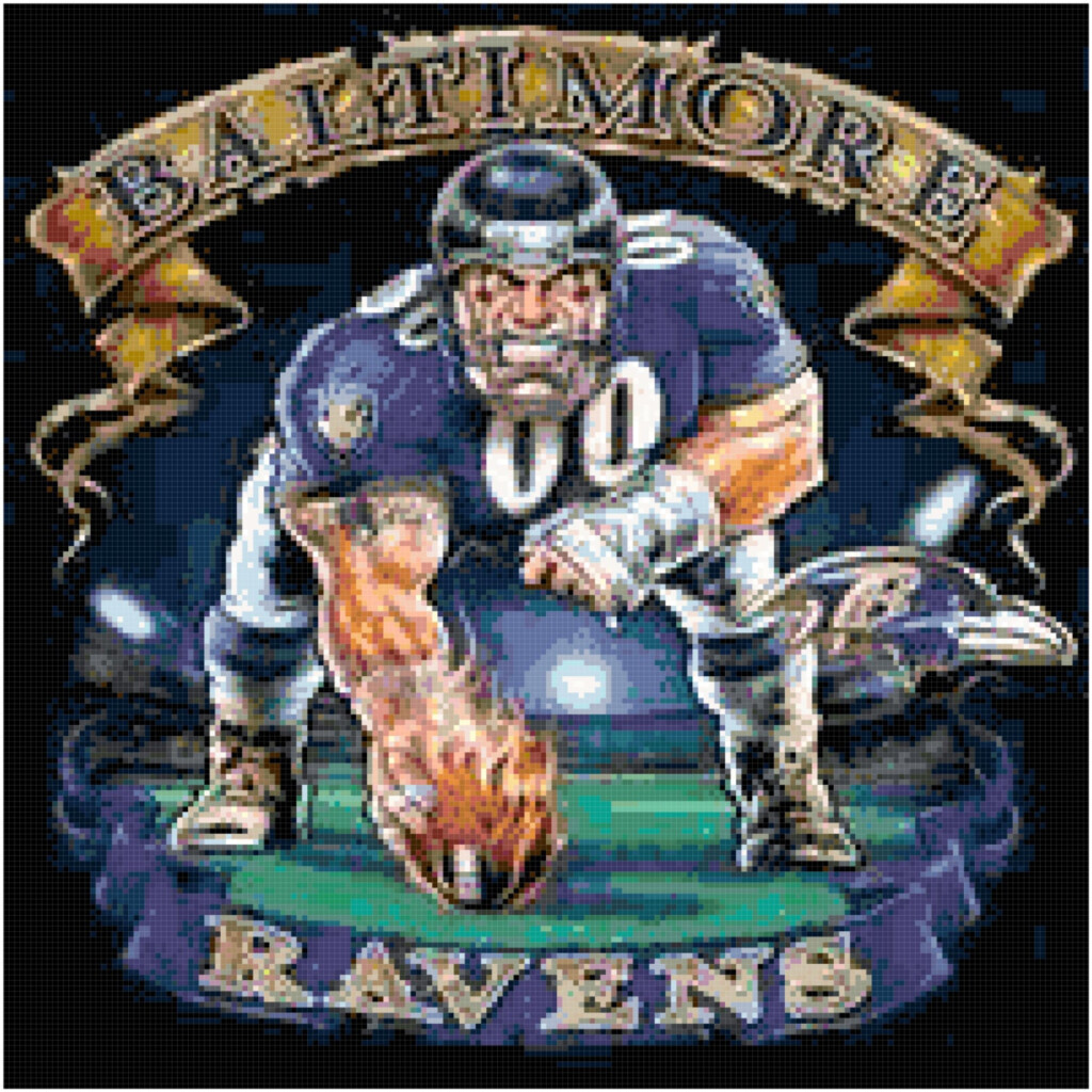 Baltimore Ravens Football Cross Stitch Printable Needlework - Baltimore Ravens Cross Stitch Pattern