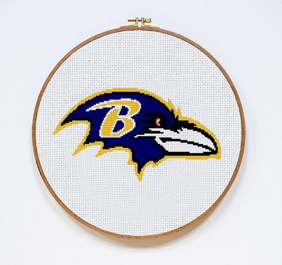 Baltimore Ravens NFL Logo Cross Stitch Pattern By DazzlingDoilies - Baltimore Ravens Cross Stitch Pattern