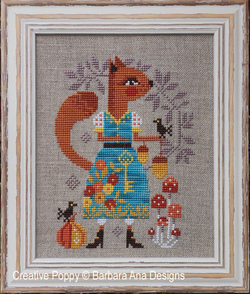 Barbara Ana Designs Autumn Squirrel cross Stitch Pattern  - Barbara Ana Cross Stitch Patterns