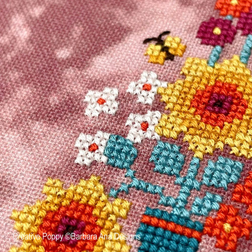 Barbara Ana Designs Spring Cat cross Stitch Pattern  - Barbara Ana Cross Stitch Patterns